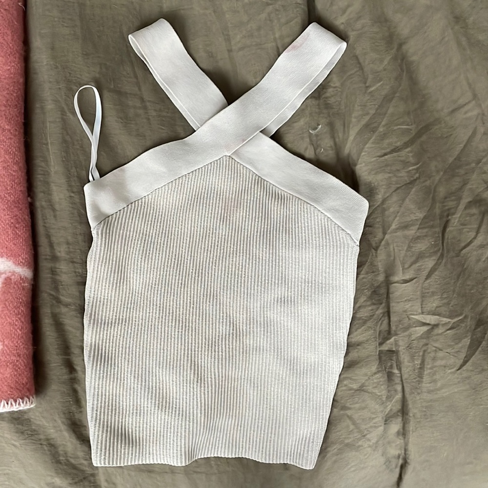 Aritzia Babaton criss cross halter neck top small